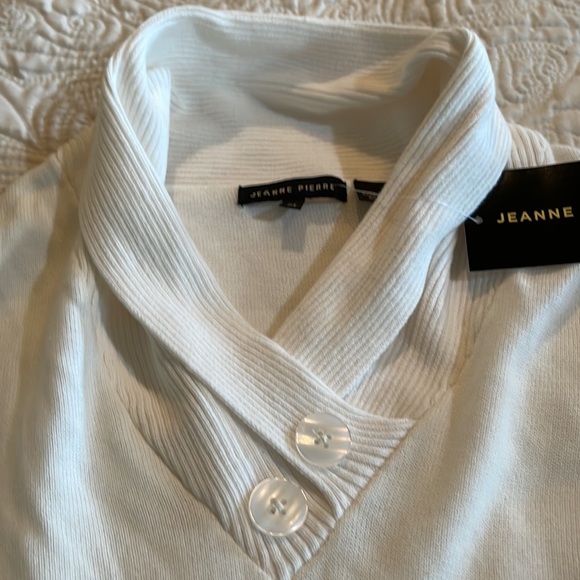 Jeanne Pierre 3/4 Sleeve Sweater, Cream, Medium NWT - Picture 7 of 10